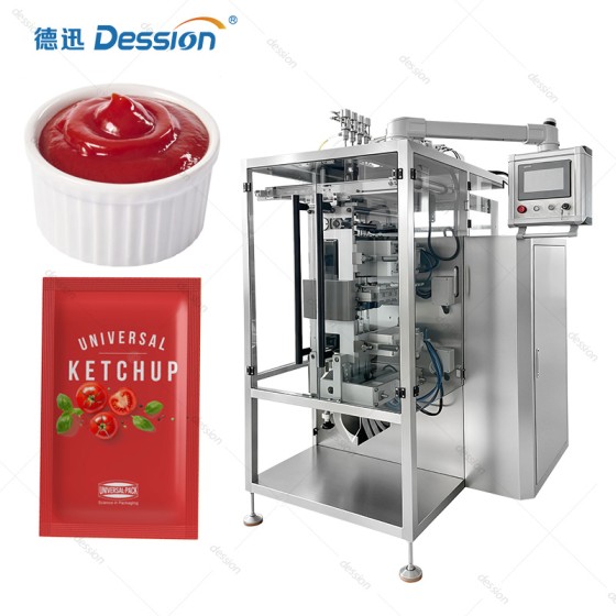 Multi-Lane Ketchup Sachet Packing Machine with Sanitary Anti-Dripping Pumps